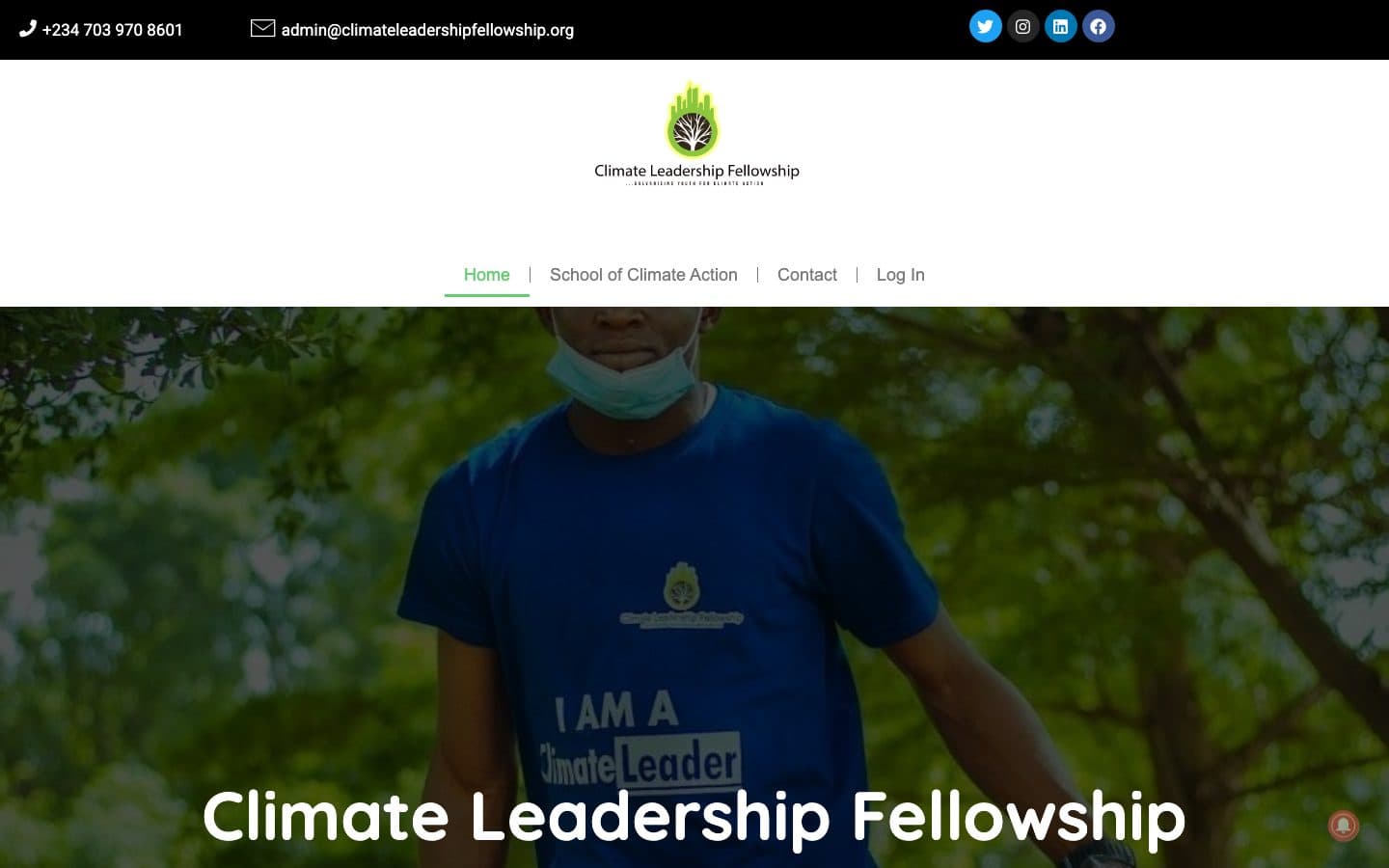 The Climate Leadership Fellowship platform, built by Chyberr.